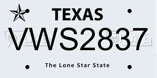 VWS2837 Texas License Plate
