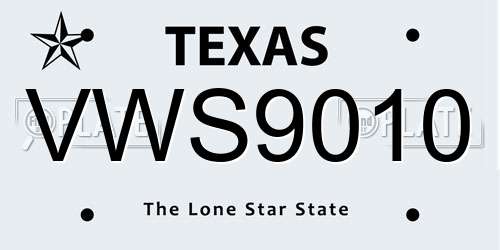 VWS9010 Texas License Plate