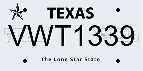VWT1339 Texas License Plate