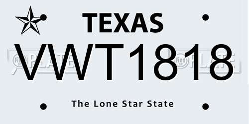 VWT1818 Texas License Plate