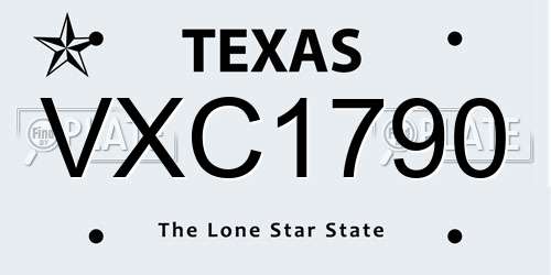 VXC1790 Texas License Plate