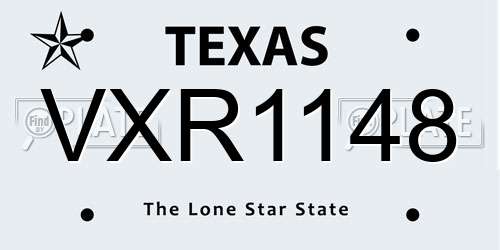 VXR1148 Texas License Plate