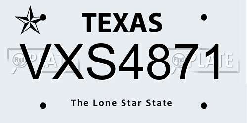VXS4871 Texas License Plate