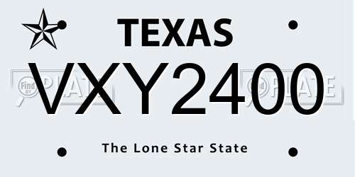 VXY2400 Texas License Plate