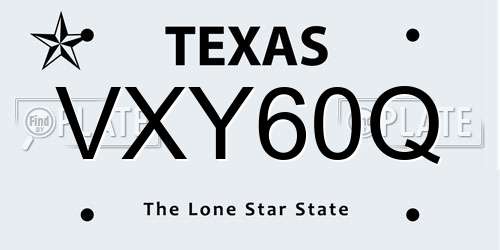 VXY60Q Texas License Plate