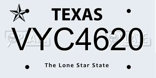 VYC4620 Texas License Plate