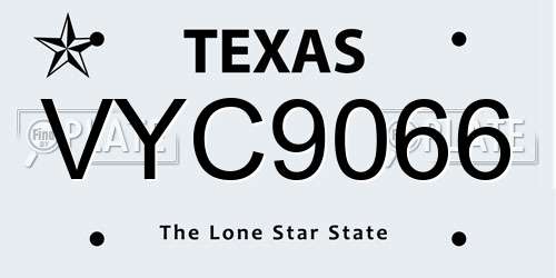 VYC9066 Texas License Plate