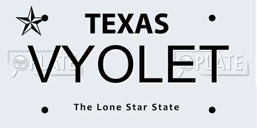 VYOLET Texas License Plate