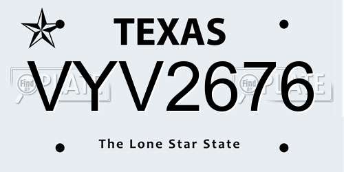 VYV2676 Texas License Plate