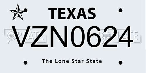 VZN0624 Texas License Plate
