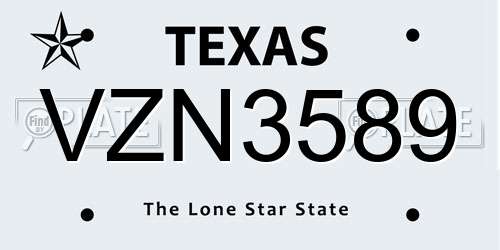 VZN3589 Texas License Plate