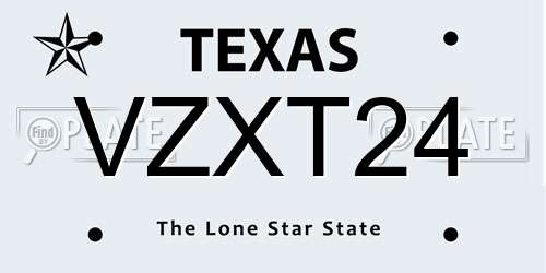 VZXT24 Texas License Plate