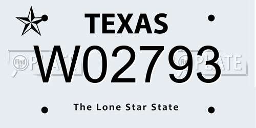 W02793 Texas License Plate