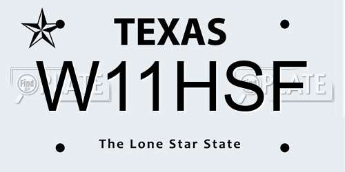W11HSF Texas License Plate