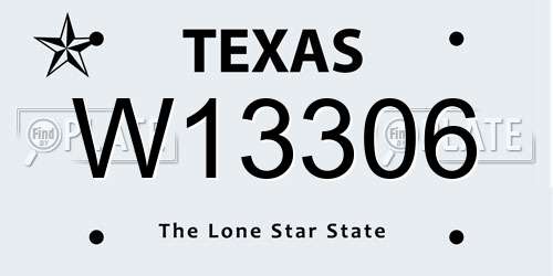 W13306 Texas License Plate