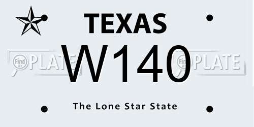 W140 Texas License Plate