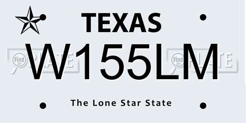 W155LM Texas License Plate