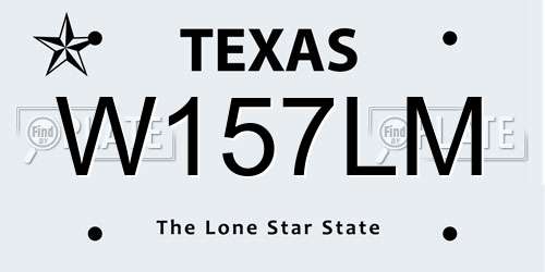 W157LM Texas License Plate