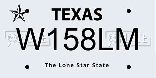W158LM Texas License Plate