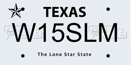 W15SLM Texas License Plate