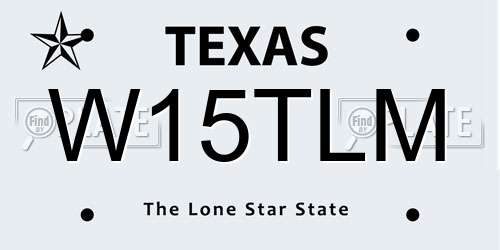 W15TLM Texas License Plate