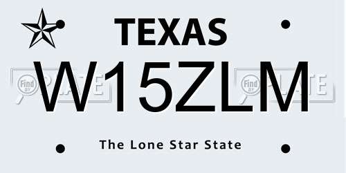 W15ZLM Texas License Plate