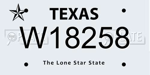 W18258 Texas License Plate
