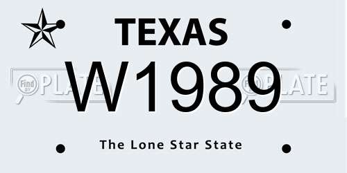 W1989 Texas License Plate