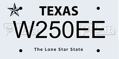 W250EE Texas License Plate