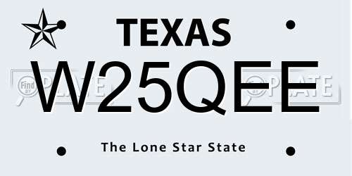 W25QEE Texas License Plate