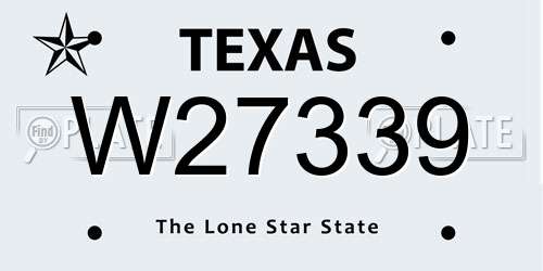 W27339 Texas License Plate