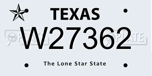 W27362 Texas License Plate