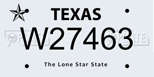 W27463 Texas License Plate