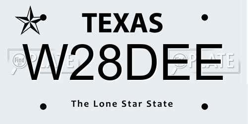 W28DEE Texas License Plate