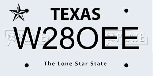 W28OEE Texas License Plate