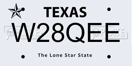 W28QEE Texas License Plate