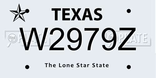 W2979Z Texas License Plate