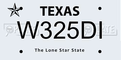 W325DI Texas License Plate