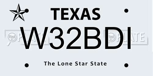 W32BDI Texas License Plate