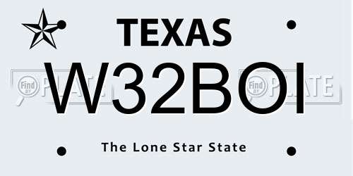 W32BOI Texas License Plate