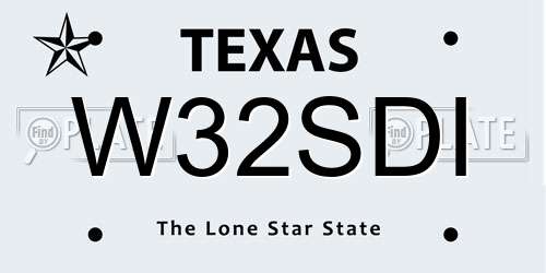 W32SDI Texas License Plate