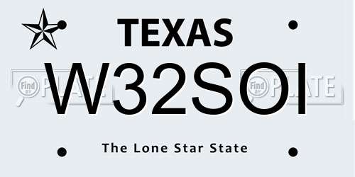 W32SOI Texas License Plate