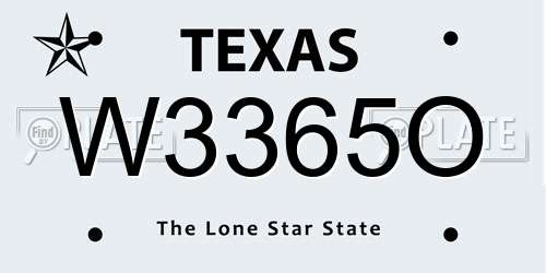W3365O Texas License Plate