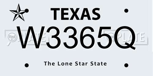 W3365Q Texas License Plate