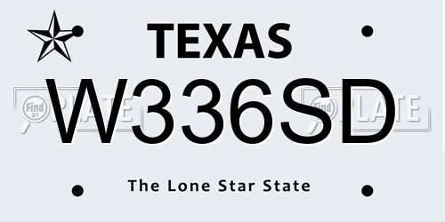 W336SD Texas License Plate
