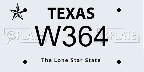 W364 Texas License Plate