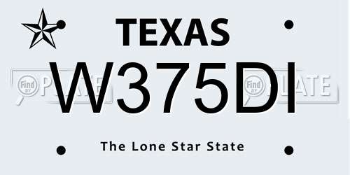 W375DI Texas License Plate