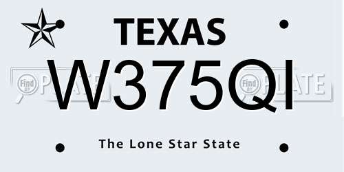 W375QI Texas License Plate