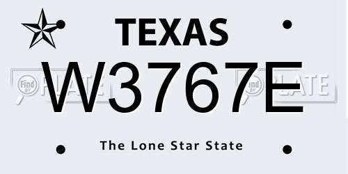 W3767E Texas License Plate