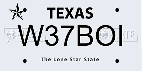 W37BOI Texas License Plate
